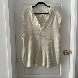 H&M Oversized white Knit Vest US Size M